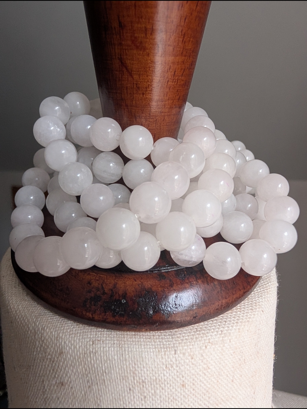 6 White Quartz stretch Bracelets - Natural Stone